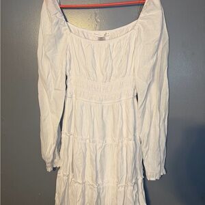 Altar’d State White Long Sleeve Tiered Dress – Size Large